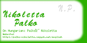 nikoletta palko business card